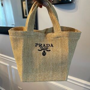 GWP Prada Tan Woven Tote Bag NWOT